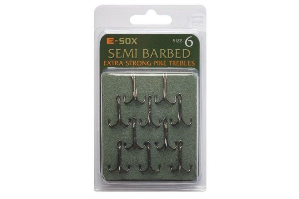 Drennan E-Sox Pike Trebles Semi Barbed Size 8