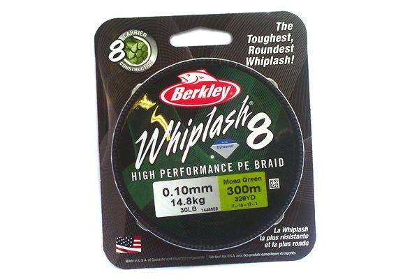 Berkley Whiplash 8 Green 300m Braid 0.10mm 32Lb
