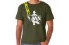 Vass Cotton T-Shirt with Yellow Printed Vass Braces Khaki