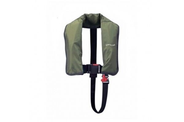 Waveline Olive Auto Life Jacket With Crutch Strap