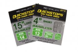 Korum Quick Stop Hair Rigs Barbless 4 inch