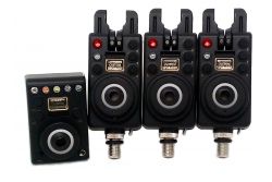 ECU MK1 COMPACTS Remote Bite Alarms Plus Receiver (All Red)