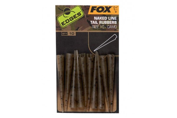 Fox Edges Camo Naked Line Tail Rubbers Size 10