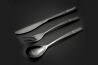 CarpLife Black Etched Stainless Steel Cutlery Set