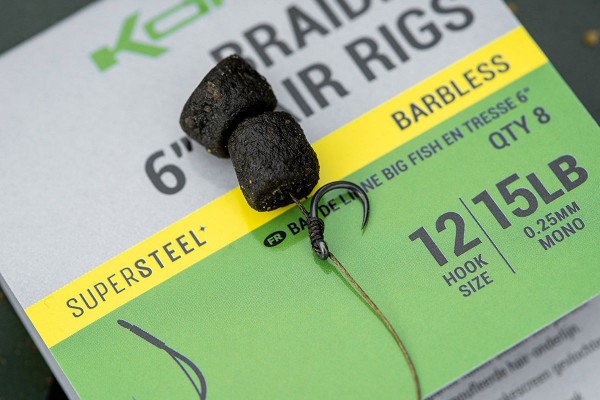 Korum Big Fish Braided Hair Rigs 6 inch - Barbed