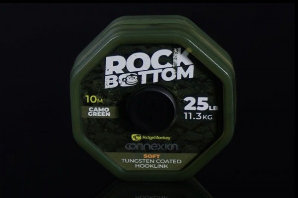 RidgeMonkey Connexion Rock Bottom Tungsten Coated Hooklink 25lb