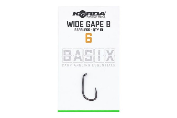 Korda Basix Wide Gape Barbless Hooks