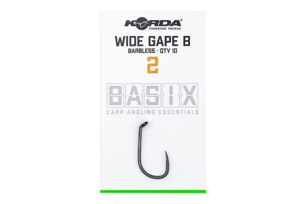 Korda Basix Wide Gape Hooks Barbed/Barbless Carp Fishing All Sizes Available