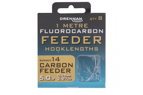 Drennan Fluorocarbon Feeder Rigs - Carbon Feeder 1m