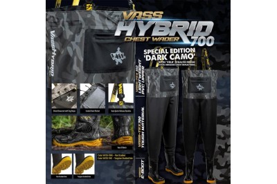 Vass Hybrid 700 Chest Waders - Dark Camo