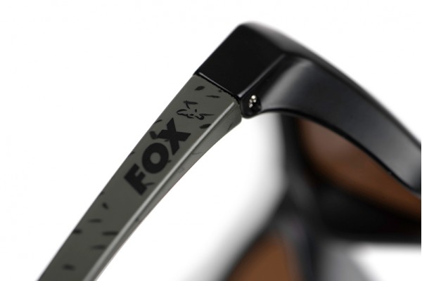 Fox Collection Wraps Green/Black Sunglasses - Brown Lens