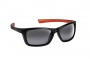 Fox Collection Wraps Black/Orange Sunglasses - Grey Lens