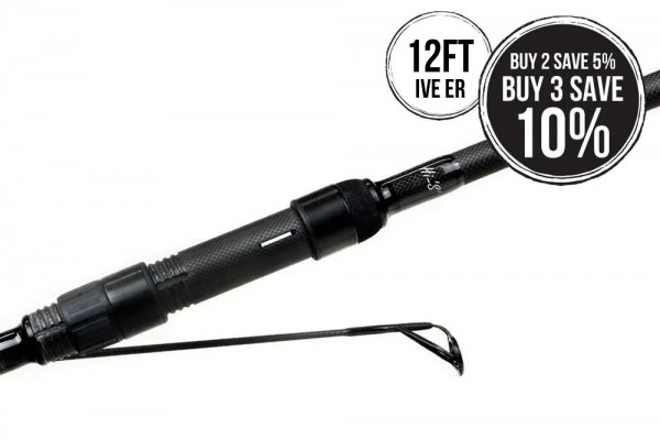 Free Spirit Hi S Black Carp Rod 12ft Ive ER TDG 50mm Full Shrink