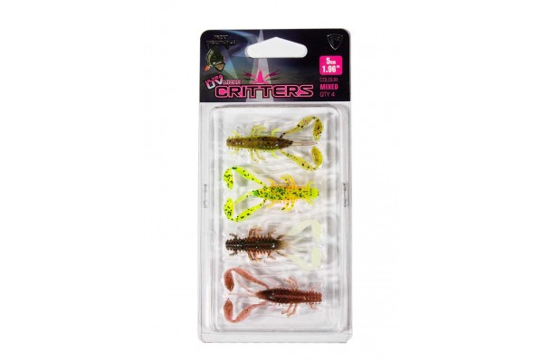 Fox Rage Ultra UV Micro Critter Mixed Colour Lure Pack 5cm x 4pcs