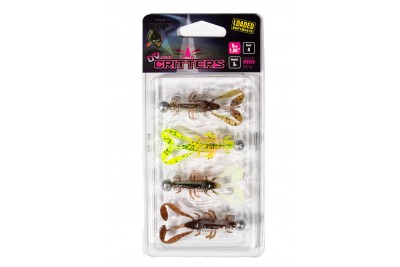 Fox Rage Ultra UV Micro Critter Mixed Colour Loaded Lure Pack 5cm x 4pcs Loaded 3g