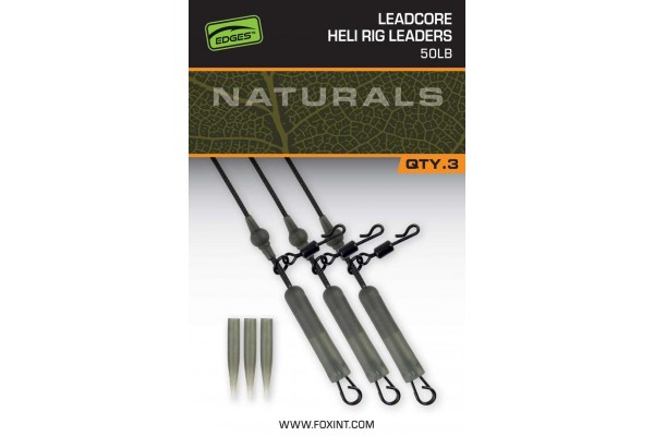Fox Naturals Camo Leadcore Heli Rig Leaders 50lb