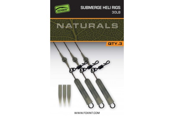 Fox Edges Naturals Submerge Leader Heli Rigs Kwik Change 30lb