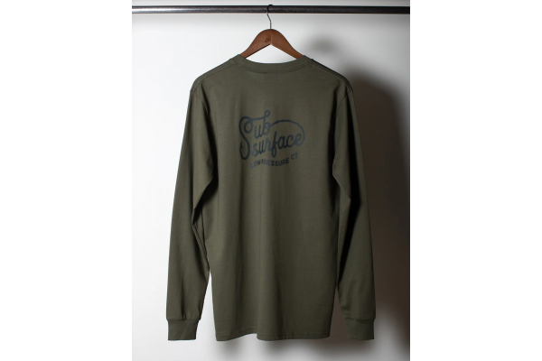 Subsurface Script Long Sleeve Olive Tee