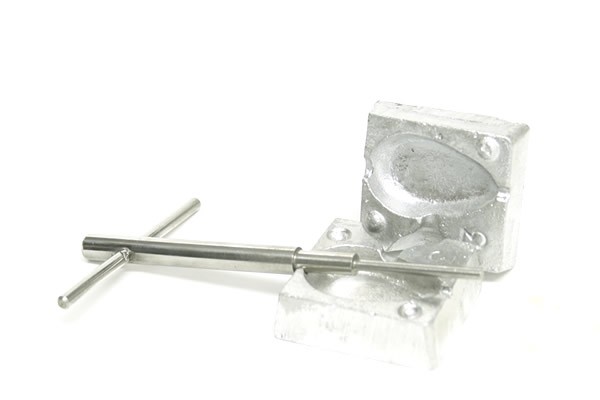 Lead mould inline flat pear 3oz