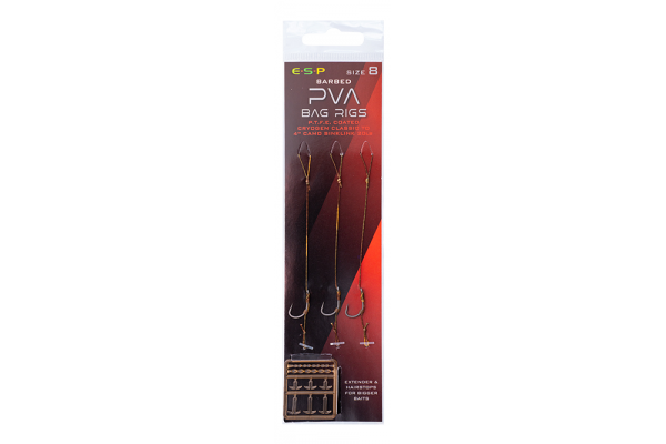 ESP PVA Bag Rigs - Barbed Size 8