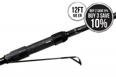 Free Spirit Hi S Black Carp Rod 12ft Ive ER Vortex Shadow 50mm Full Shrink