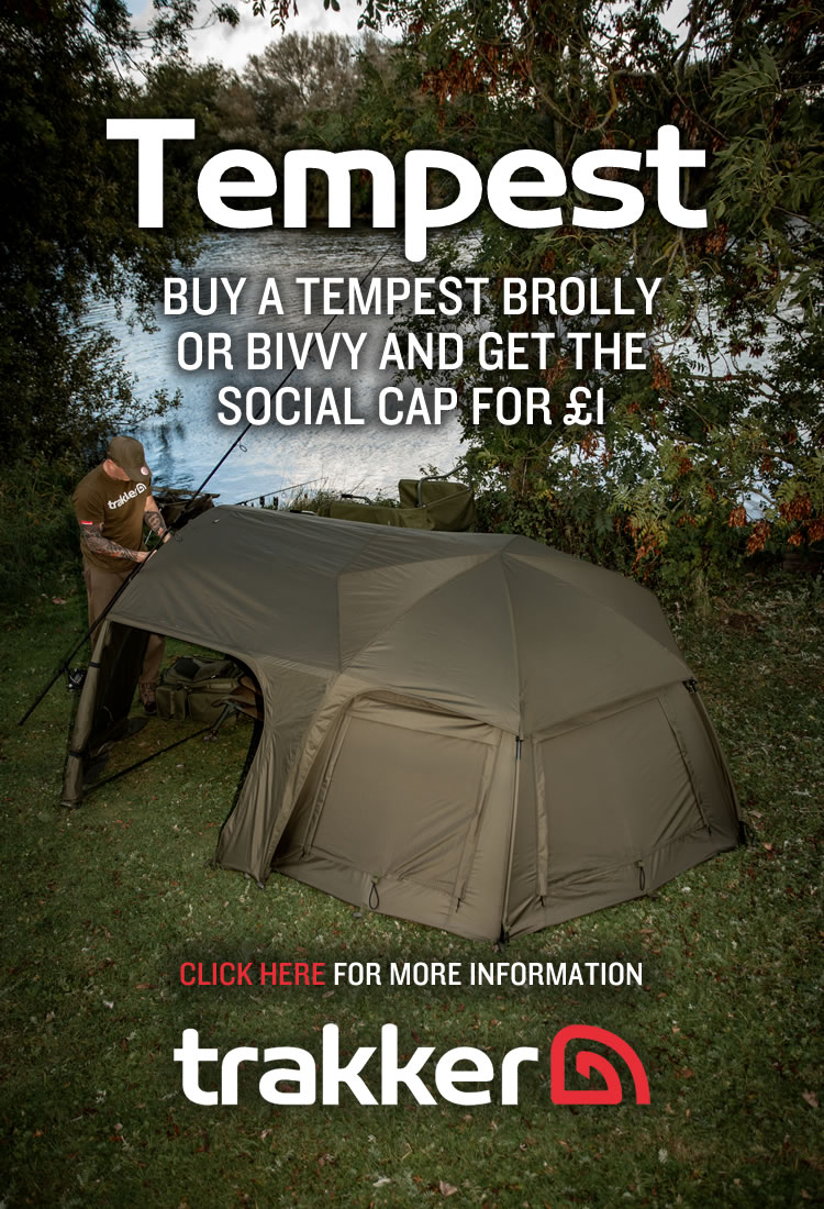 Buy a Trakker Tempest Brolly or Bivvy and get the Social Cap for £1